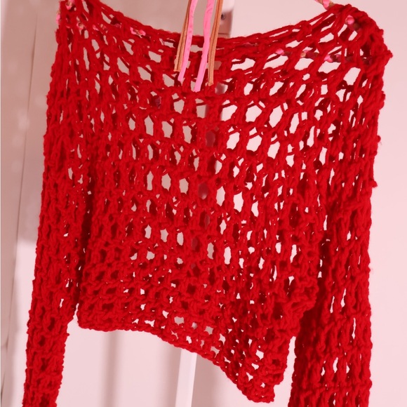 Handmade crochet mesh sweater ♥️ - Picture 2 of 2